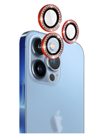 Crystal Diamond Camera Lens Protective Case For iphone 14 Pro Max Tempered Glass Aluminum Alloy Lens Screen Cover Eagle Eye Series-Sliver