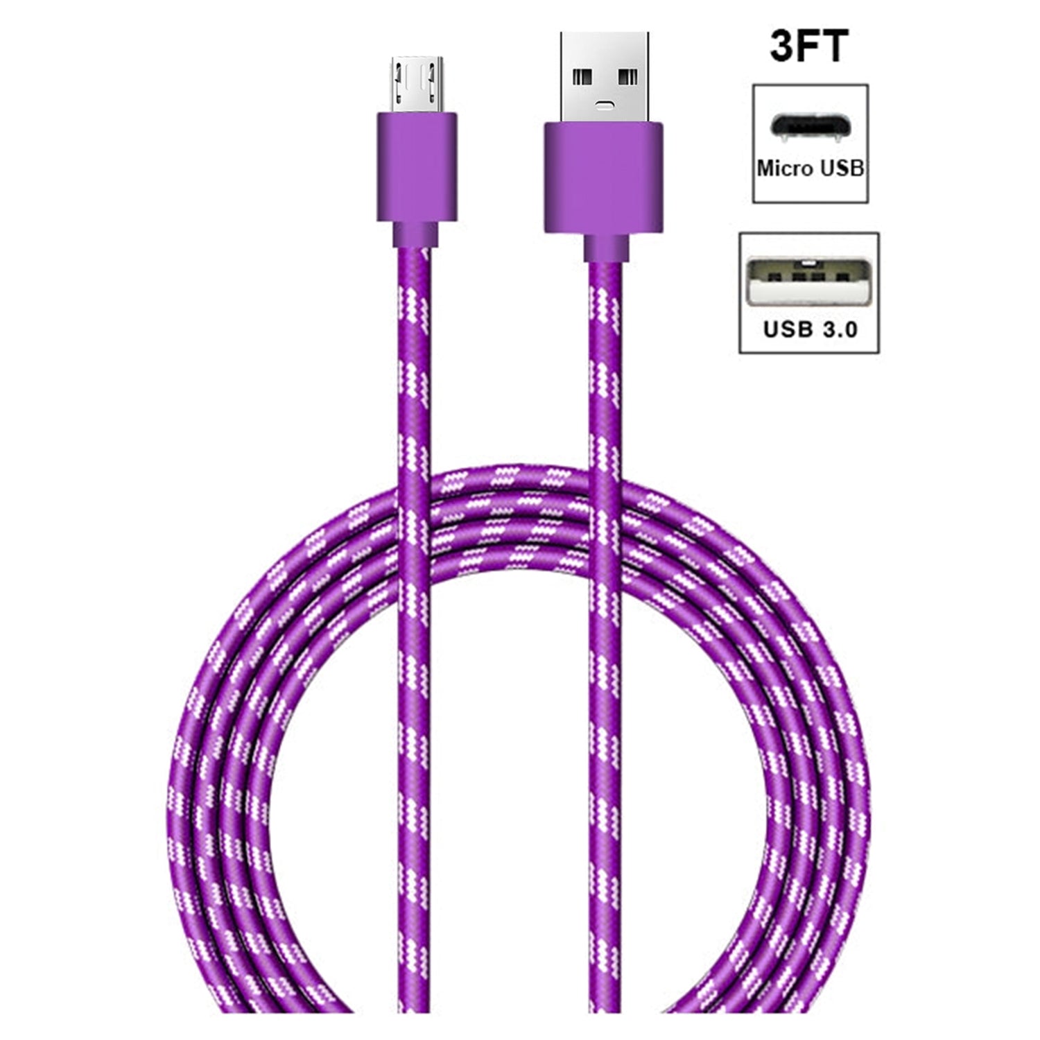 Woven Braided Cable for Samsung Products (3FT)