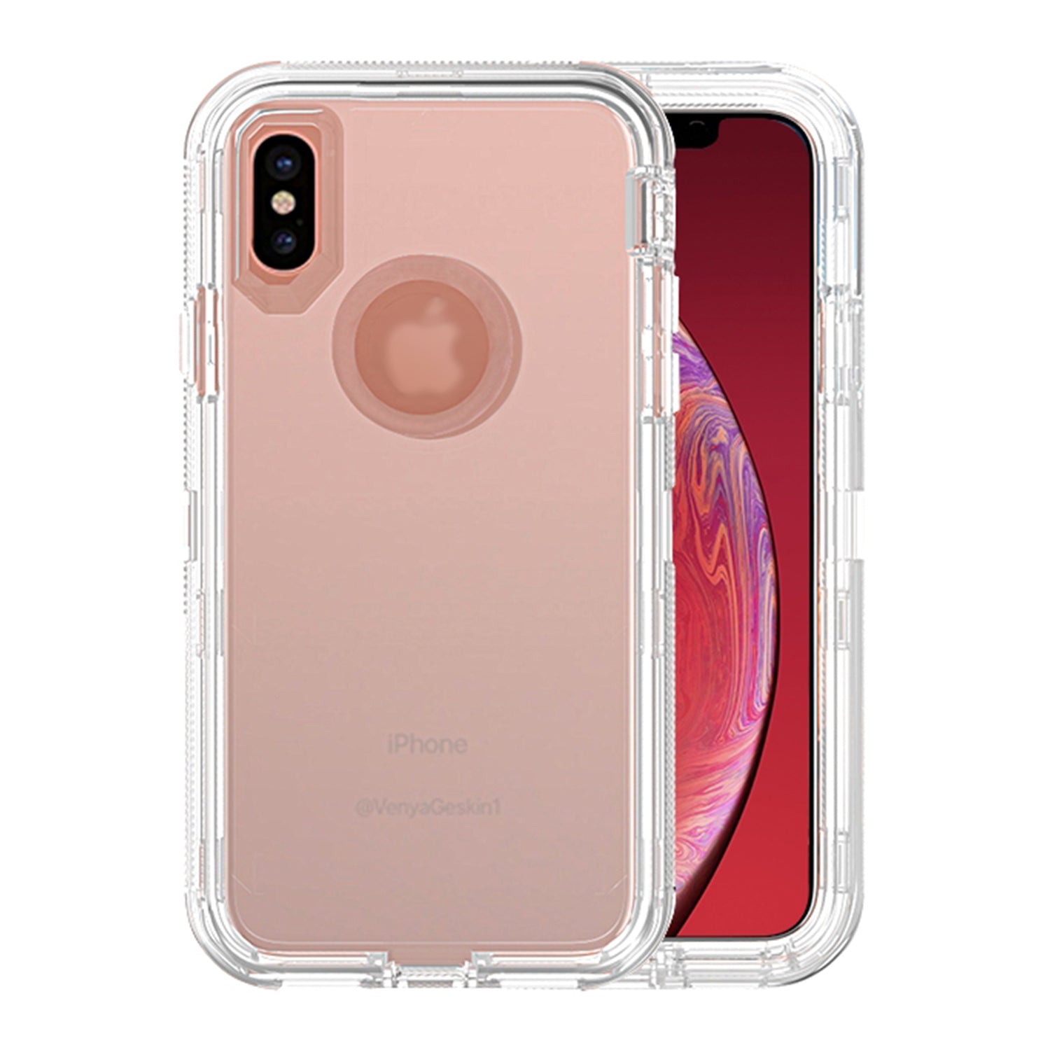 Transparent Full Protection Heavy Duty Case without Clip for Apple iPhone X/Xs