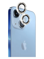 Crystal Diamond Camera Lens Protective Case For iPhone 14  Tempered Glass Aluminum Alloy Lens Screen Cover Eagle Eye Series-Black