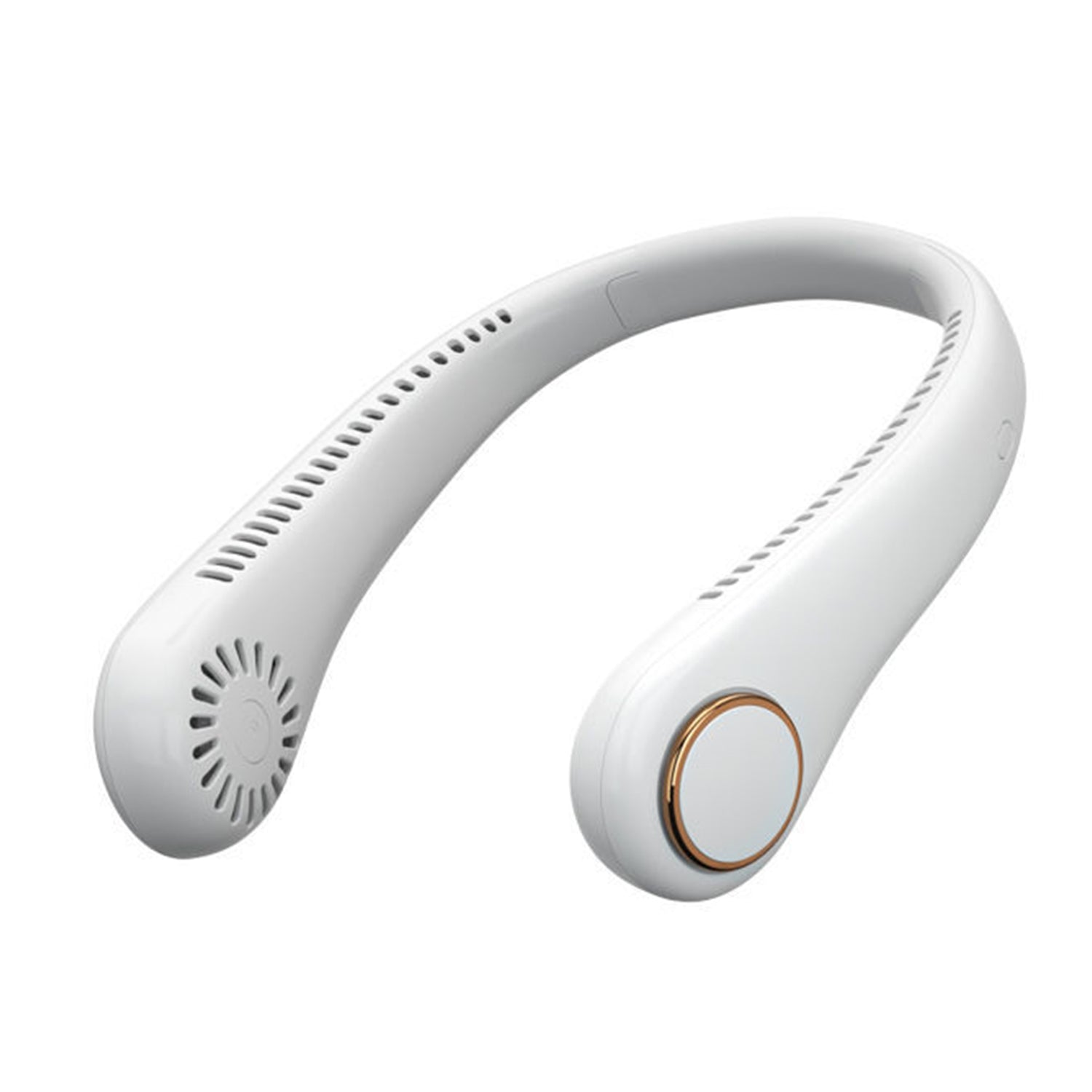 Leafless wearable neck hanging sports small electric fan-White
