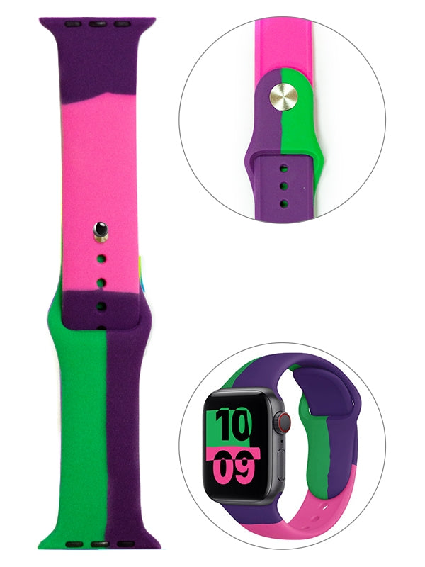 38/40/41mm Color soft silicone strap, suitable for Apple Watch series SE /7/6/ 5/ 4 /3/ 2/ 1