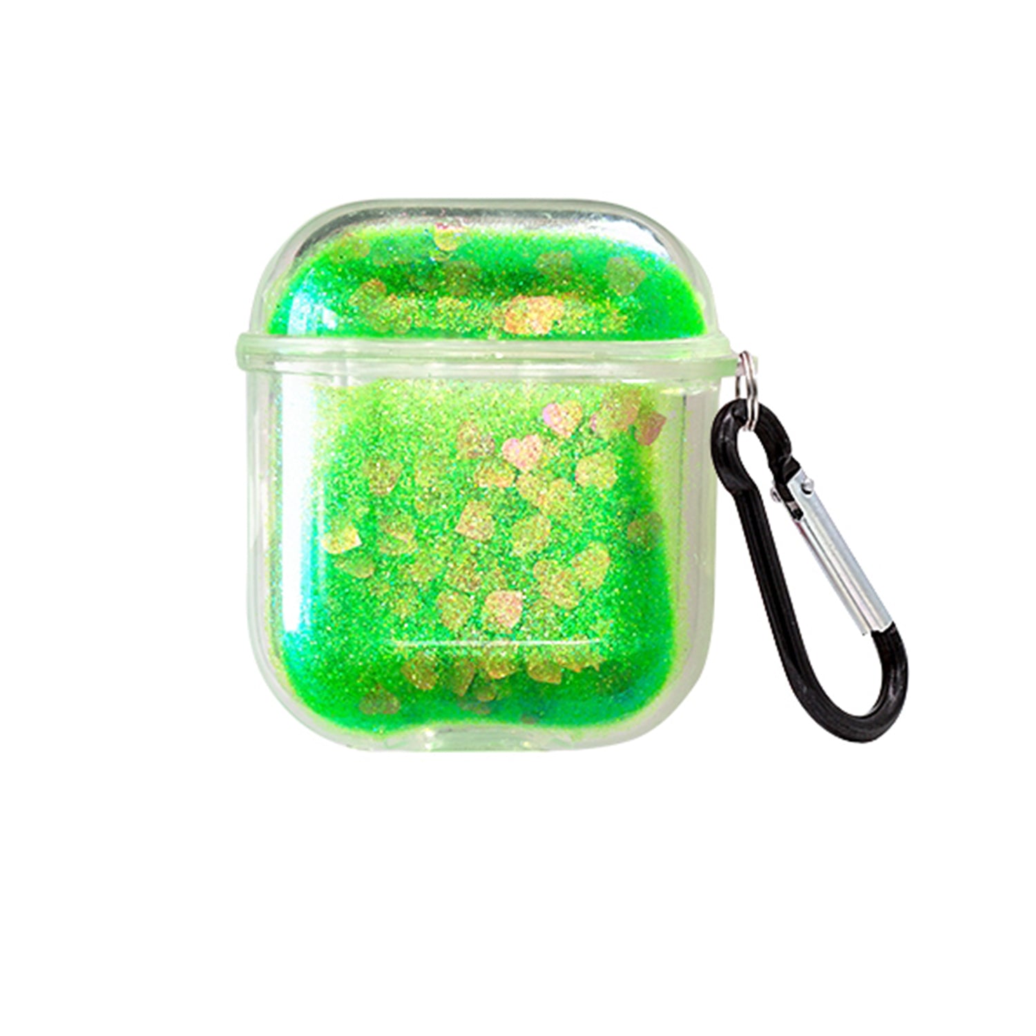 Transparent Floating Glitter Protective Case with Keychain for Airpods