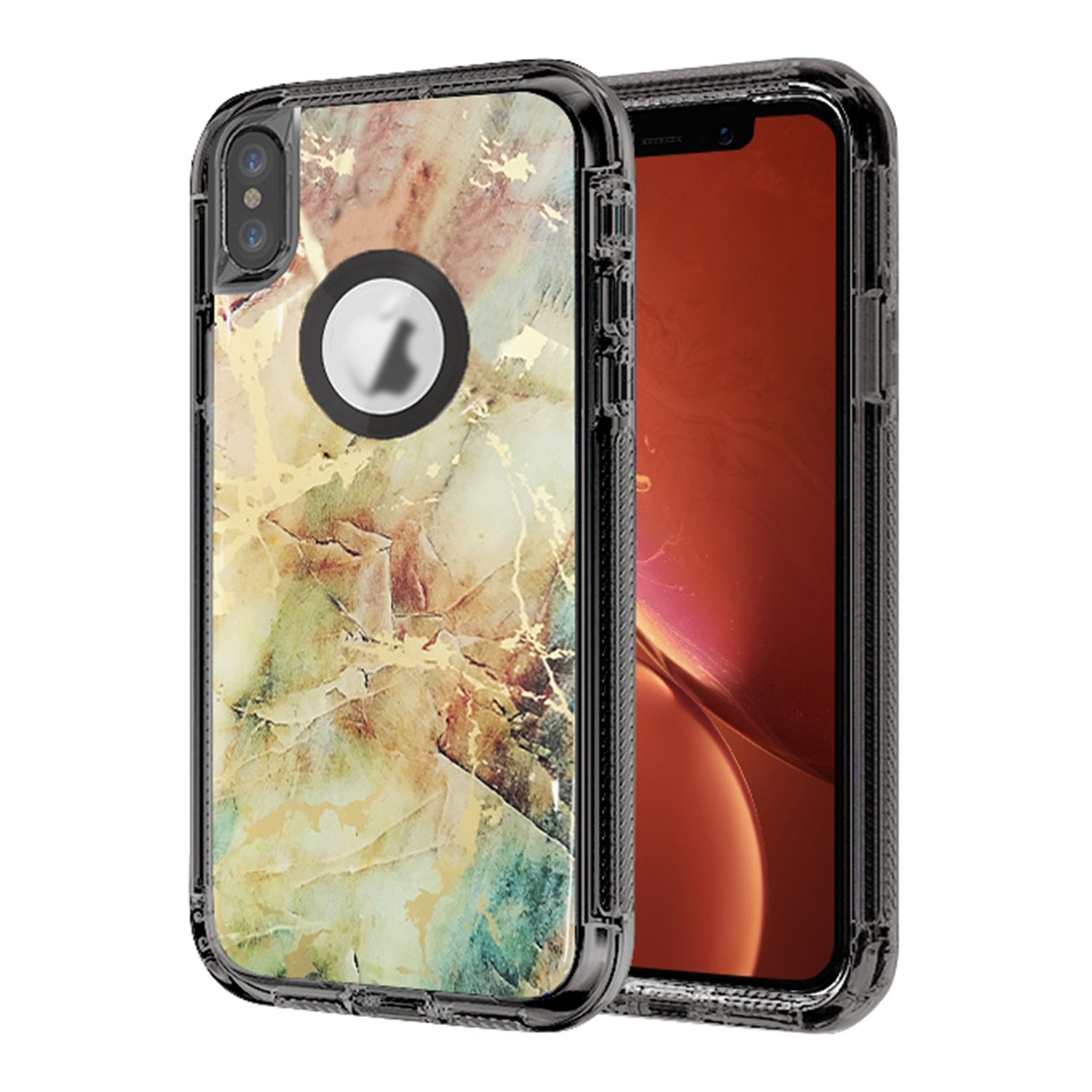 Clear Case for iPhone Xs Max Anti-Shock Durable Protective TPU Heavy Duty Marble Phone Case
