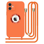 iPhone 12 Soft silicone case fine hole logo hollowed out with adjustable hanging rope