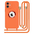 iPhone 12 Soft silicone case fine hole logo hollowed out with adjustable hanging rope