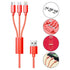3 in 1 Multi Charging USB Nylon Cable Compatible with Most Smart Phones & Pads (3FT)