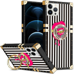 TPU Luxury Blue Stripe Fashion Case with Kickstand for iPhone 13Pro