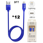 A Dozen of Lightning USB Cable for iPhone 11/11 Pro /11 Pro Max/ Xs Max/ X / XS/ 8 / 7 (3FT)
