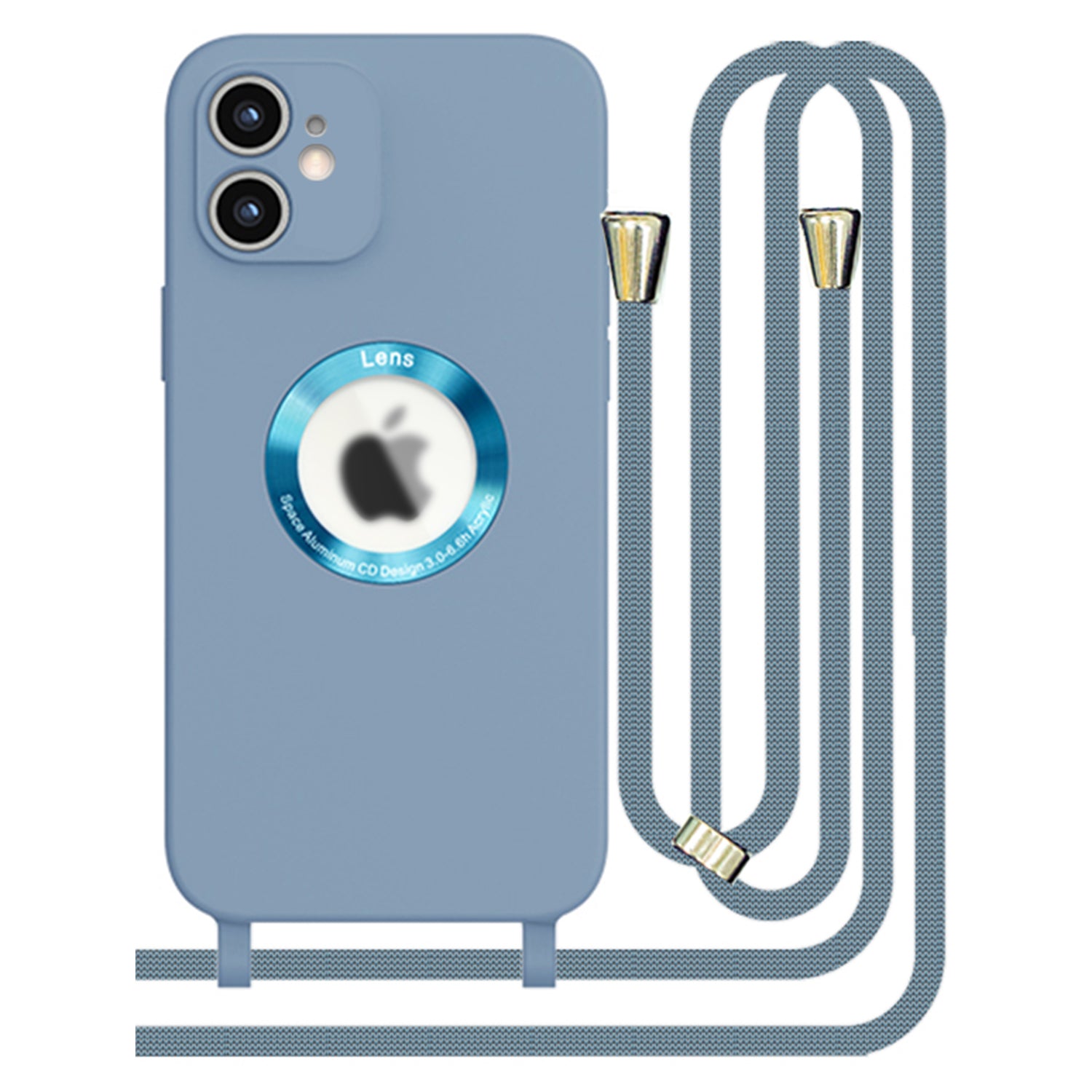 iPhone 12 Soft silicone case fine hole logo hollowed out with adjustable hanging rope