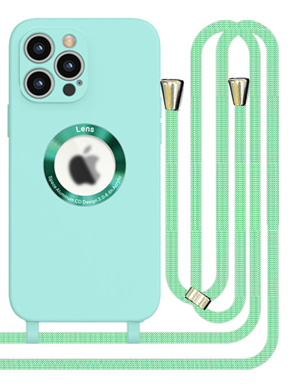iPhone 12 Pro Soft silicone case fine hole logo hollowed out with adjustable hanging rope