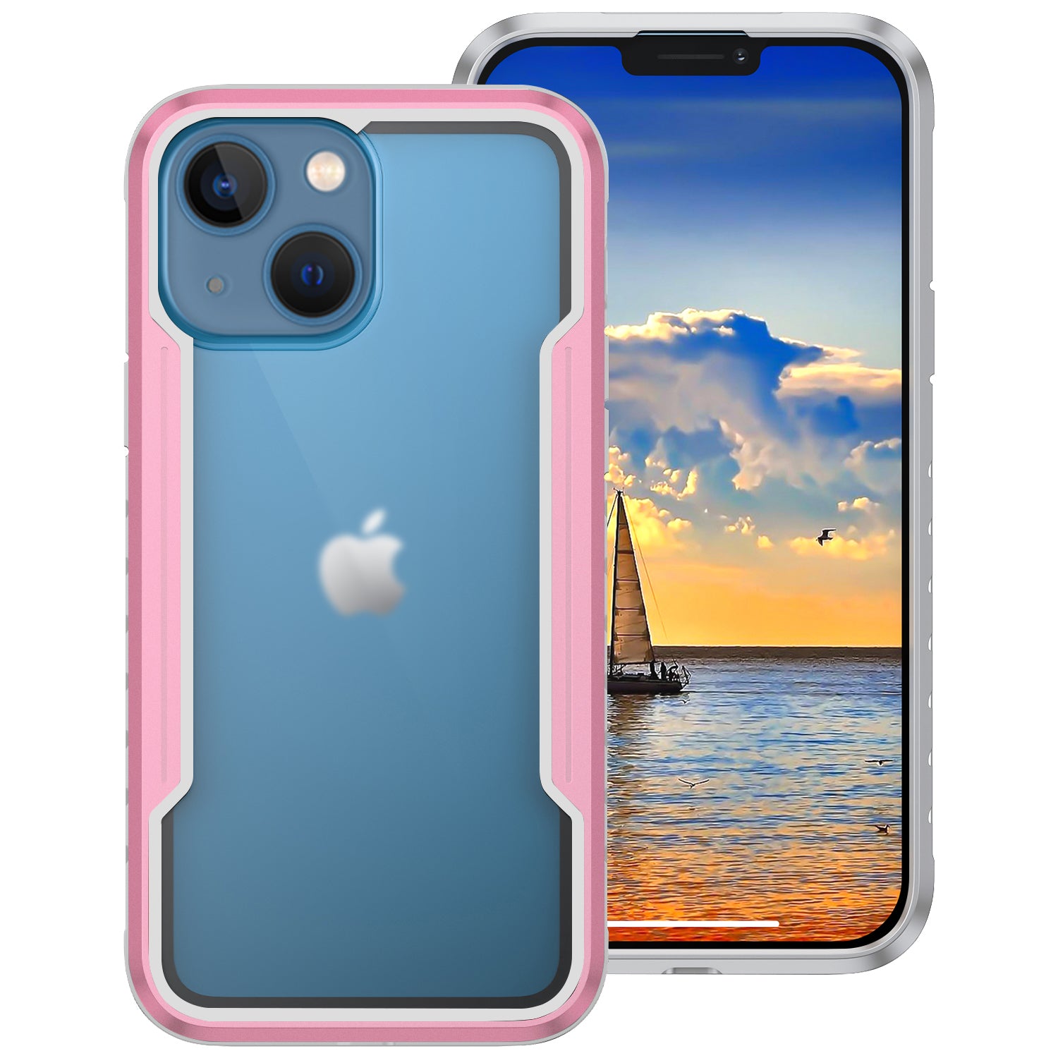 HLC Case for iPhone 13 Full Body Bumper Case with Clear Back Panel Protector