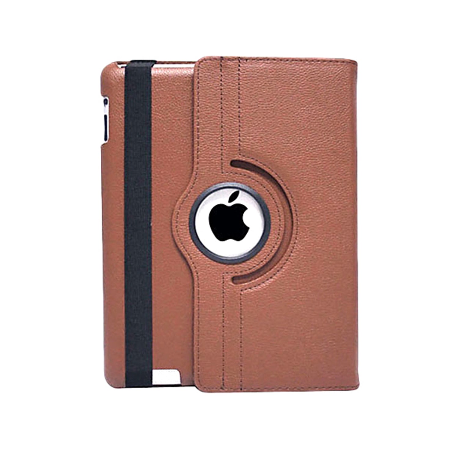 360 Degrees Rotating Leather Standing Case for iPad 4 - Hot Pink