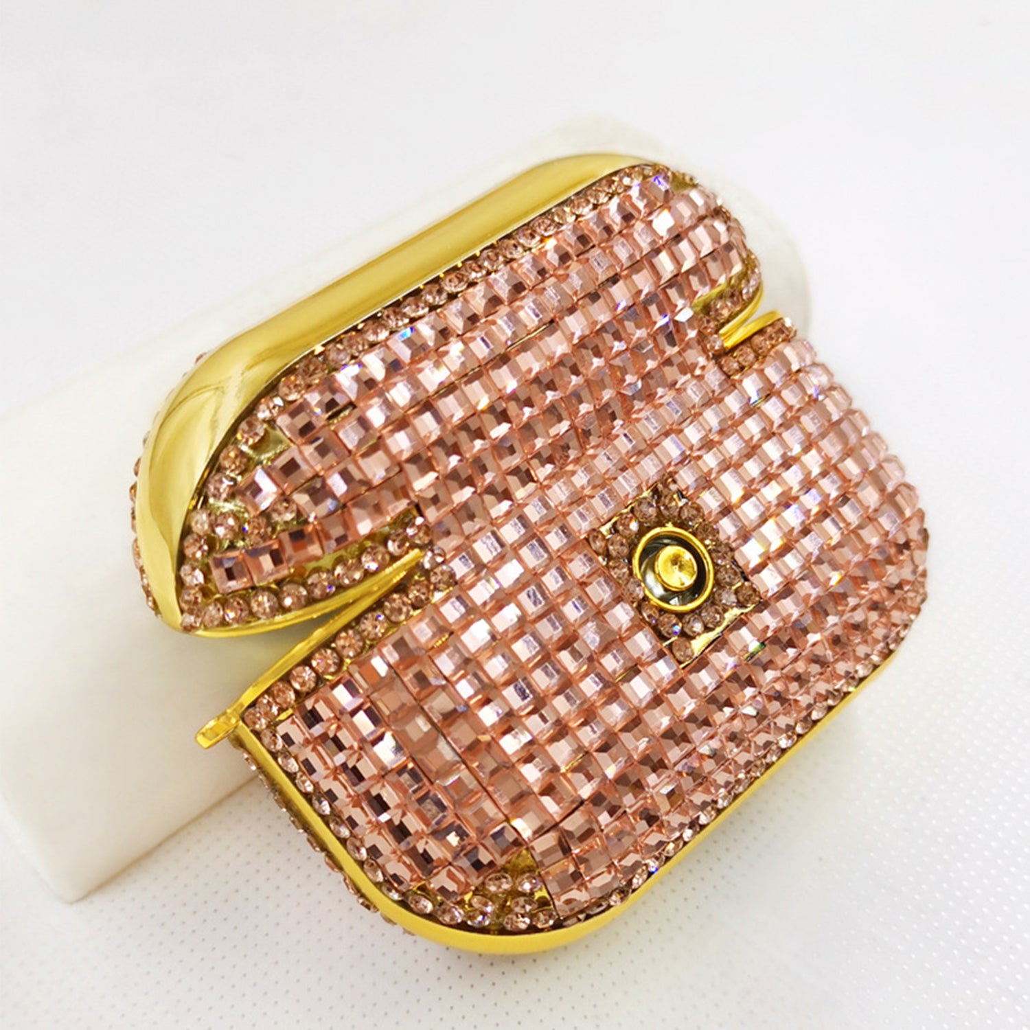 Luxury small square diamond inlaid earphone case for Air Pods Pro