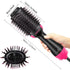2 IN 1 One Step Hair Dryer Hot Air Brush Hair Straightener Comb Curling Brush Hair Styling Tools-Hot Pink