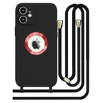 iPhone 12 Soft silicone case fine hole logo hollowed out with adjustable hanging rope