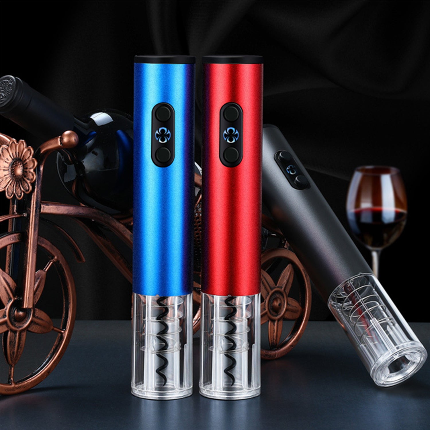 Professional Red Wine Opener Foil Cutter Set For Kitchen Tool Dry Battery Electric Wine Opener Automatic Bottle Opener Corkscrew