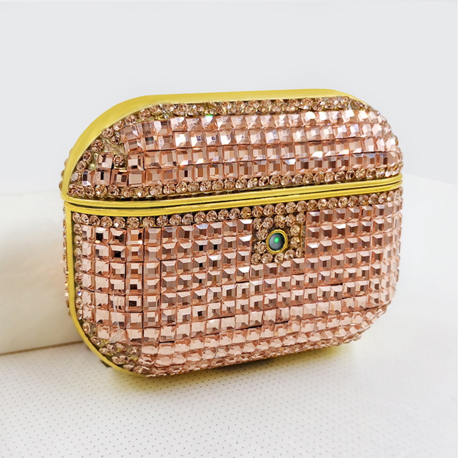 Luxury small square diamond inlaid earphone case for Air Pods Pro
