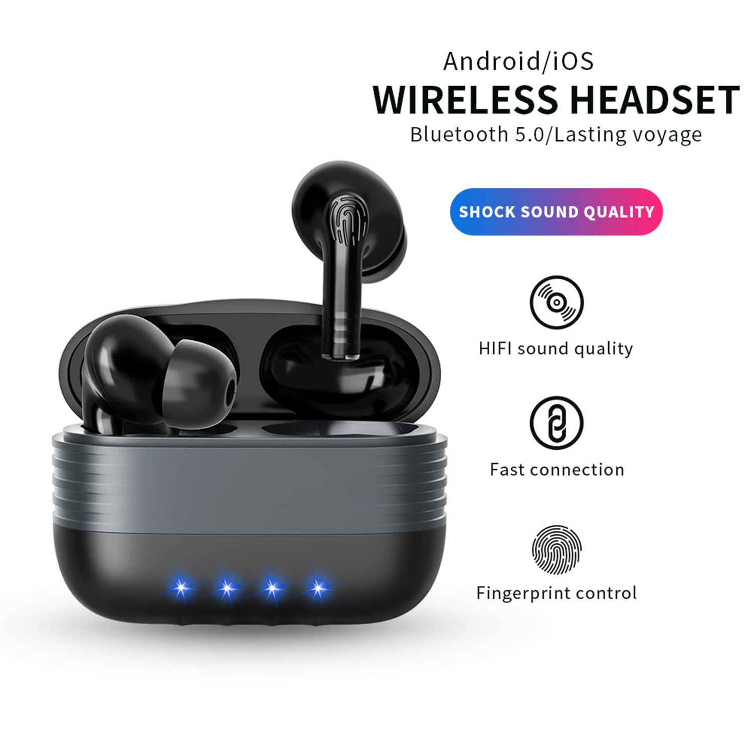 Fingerprint switch noise reduction headset