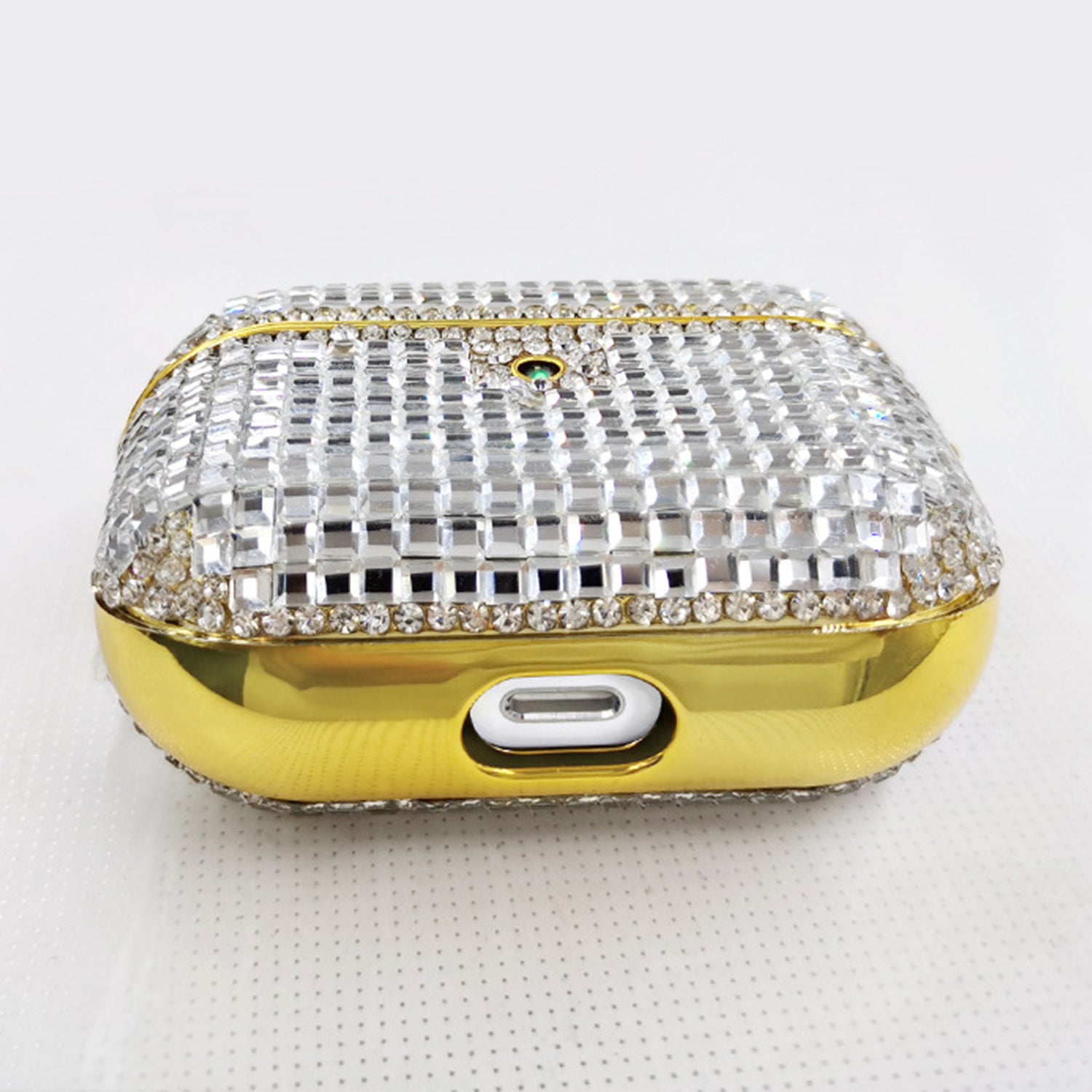 Luxury small square diamond inlaid earphone case for Air Pods Pro