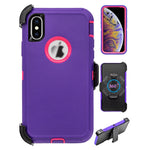 iPhone Xs Max(6.5") Full Protection Heavy Duty Case  with Kickstand Belt Clip