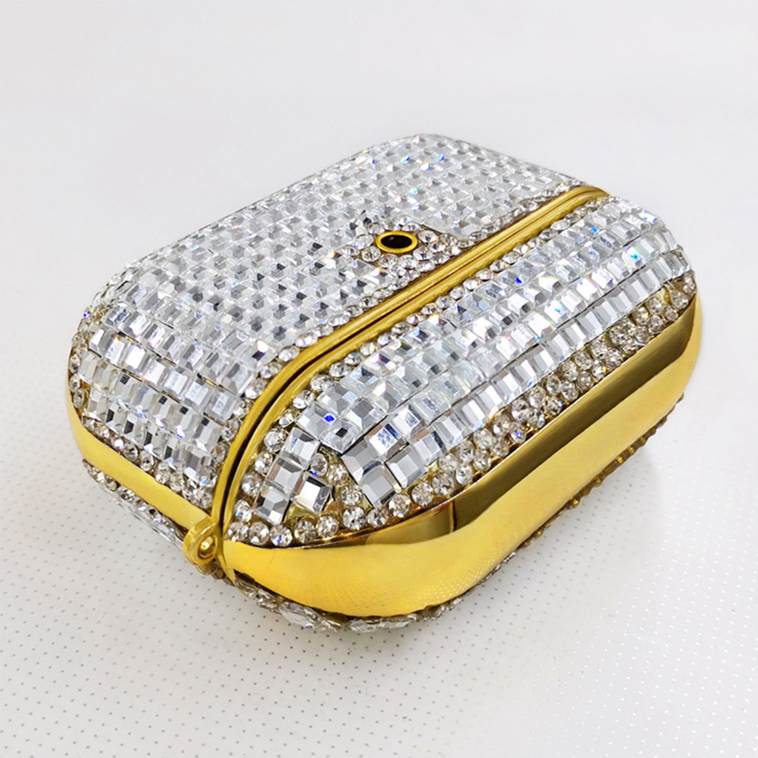 Luxury small square diamond inlaid earphone case for Air Pods Pro