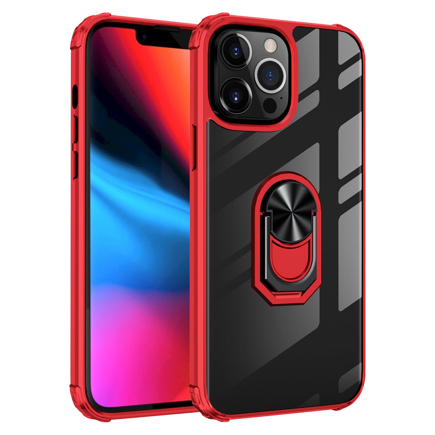Ring Magnetic GPS car mount Phone Holder Case wiht Transparent Acrylic for iPhone 13 Pro Max(6.7 ")