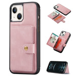iPhone 14/13 Magnetic 2 in1 Leather Card Bag Case and Removable Back Cover