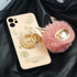 Bling Sparkle Ring Kickstand Case with OX Plush Toys for iPhone 12 Mini Case (5.4")
