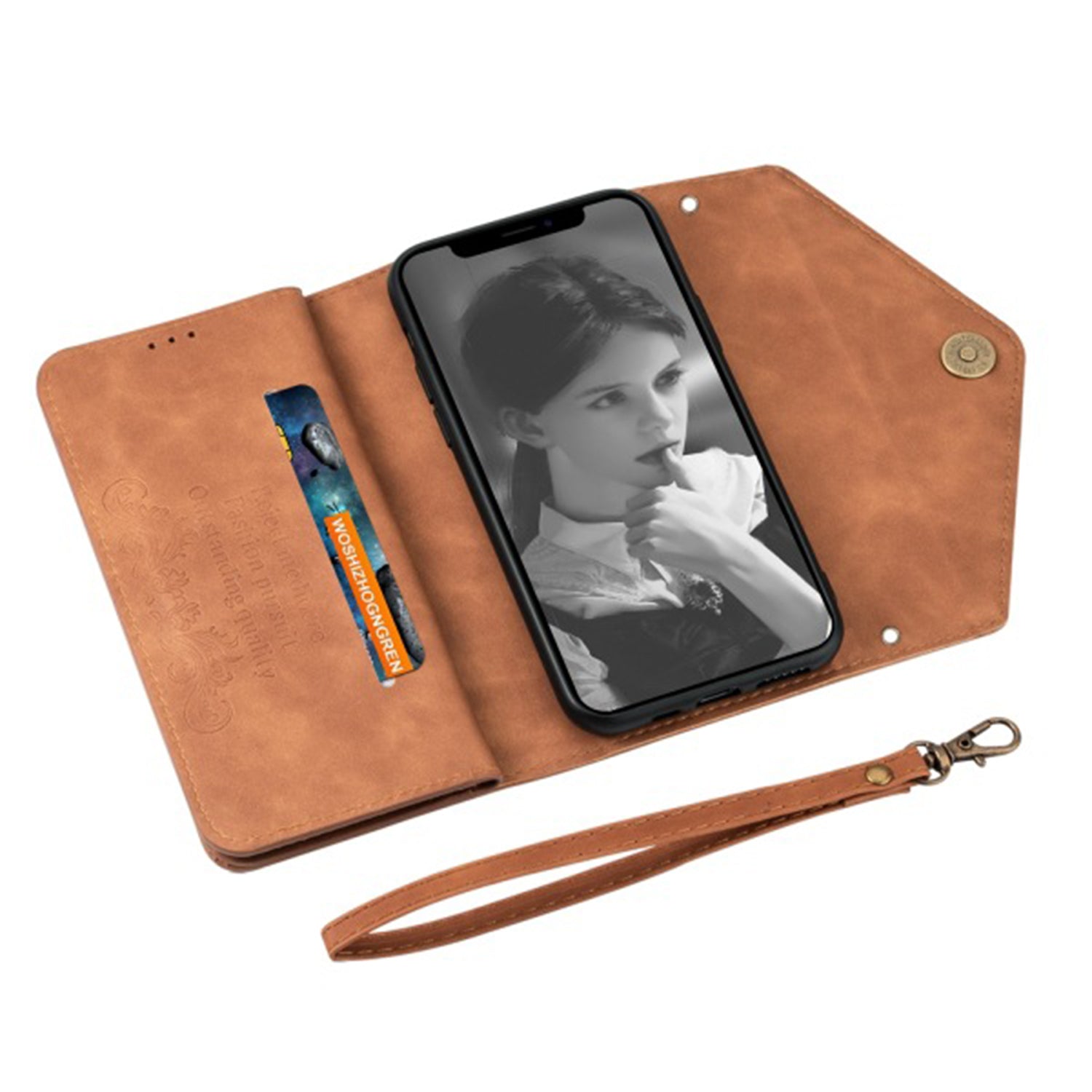 2 IN 1 Leather Wallet Case for iPhone 12 Pro Max with 7 Credit Card Slots  (6.7")