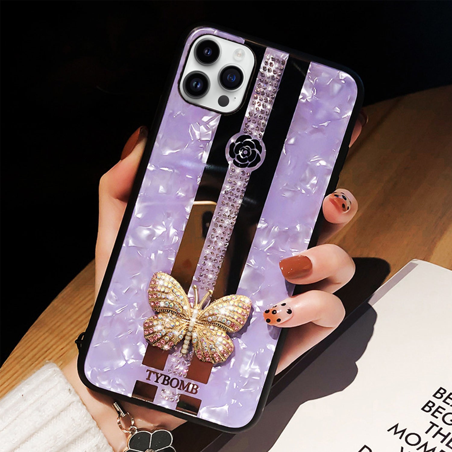 iPhone 13 Pro Max Butterfly Bling Bling TPU Luxury Phone Case (6.7 ")
