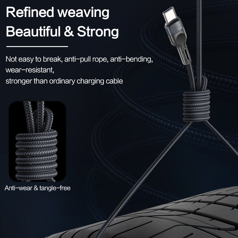 Lightning to Type-C Nylon Braided Charging Cable for iPhone 12/12 Pro/ 11 Series (3FT)