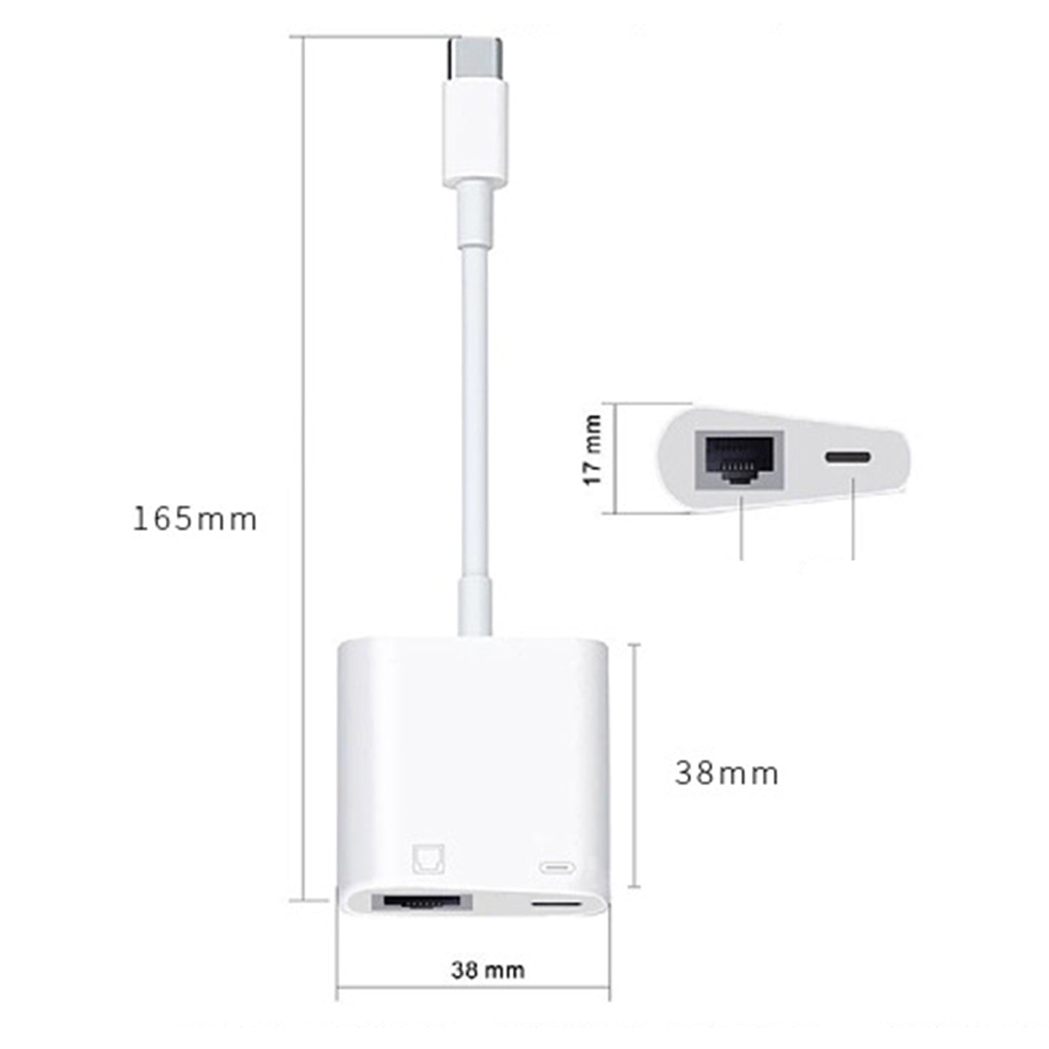 2in1 HDMI Type-C Ethernet converter support synchronous charging
