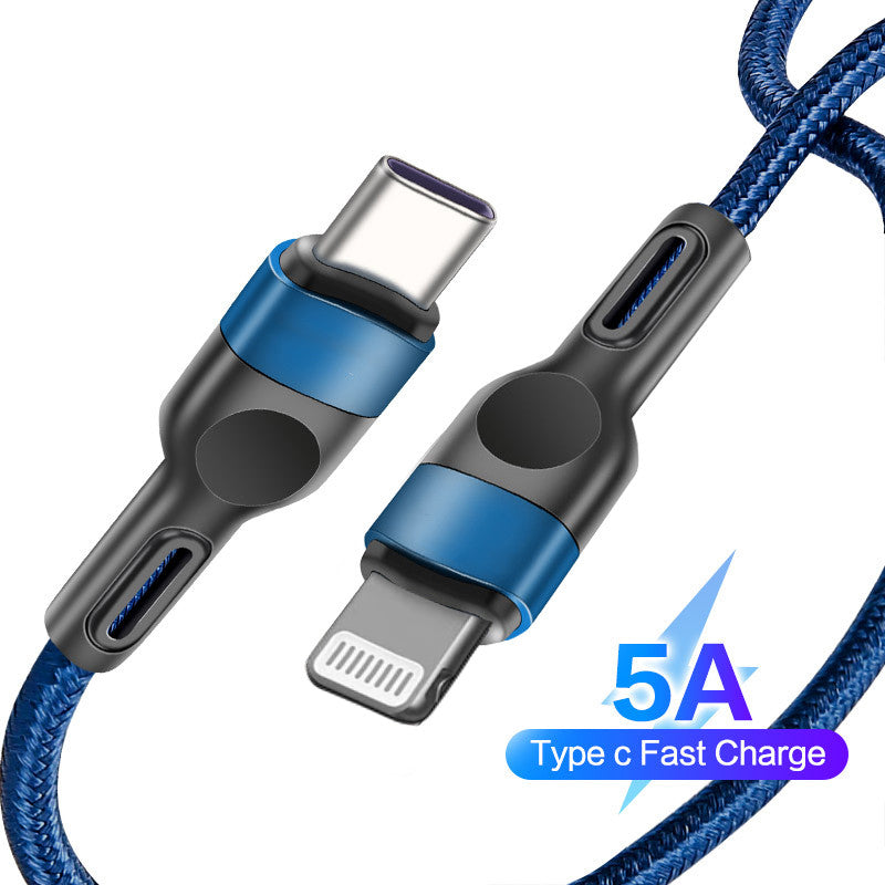 Lightning to Type-C Nylon Braided Charging Cable for iPhone 12/12 Pro/ 11 Series (3FT)