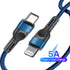 Lightning to Type-C Nylon Braided Charging Cable for iPhone 12/12 Pro/ 11 Series (3FT)