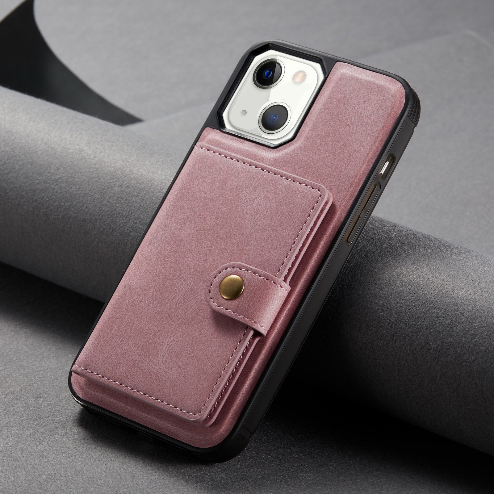 iPhone 14/13 Magnetic 2 in1 Leather Card Bag Case and Removable Back Cover