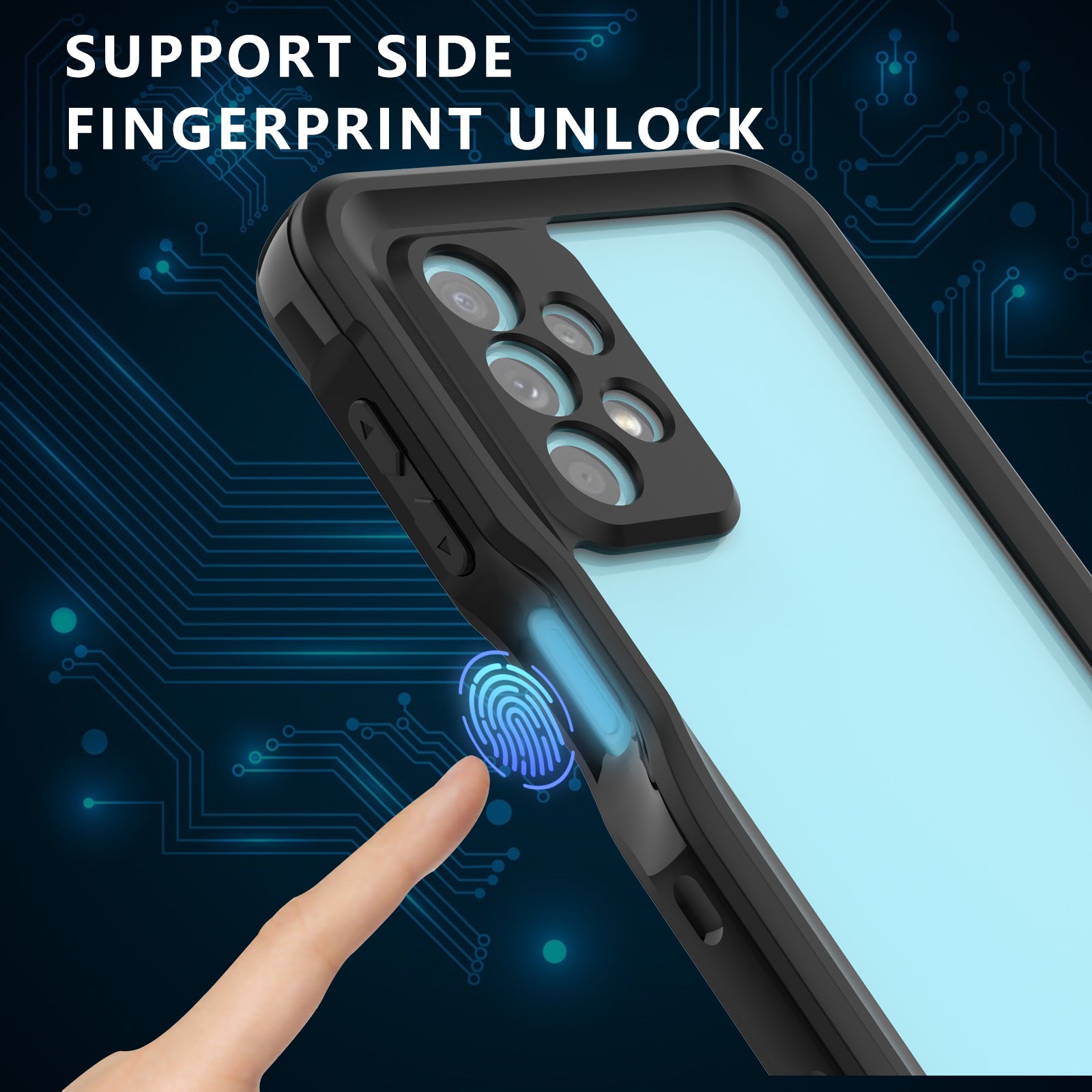 Waterproof case for Samsung Galaxy A23-Black