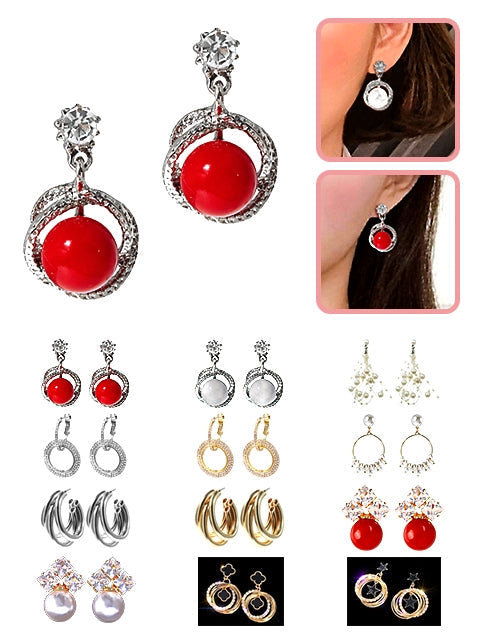 Multi Gold / Silver Circle Dangle Earrings (E759)