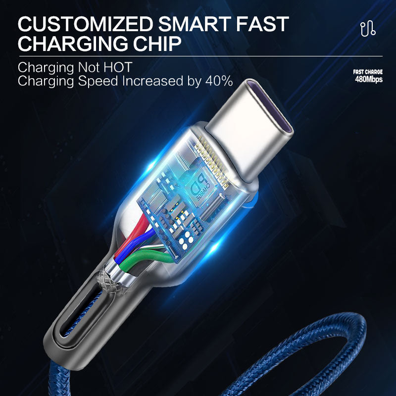 Lightning to Type-C Nylon Braided Charging Cable for iPhone 12/12 Pro/ 11 Series (3FT)