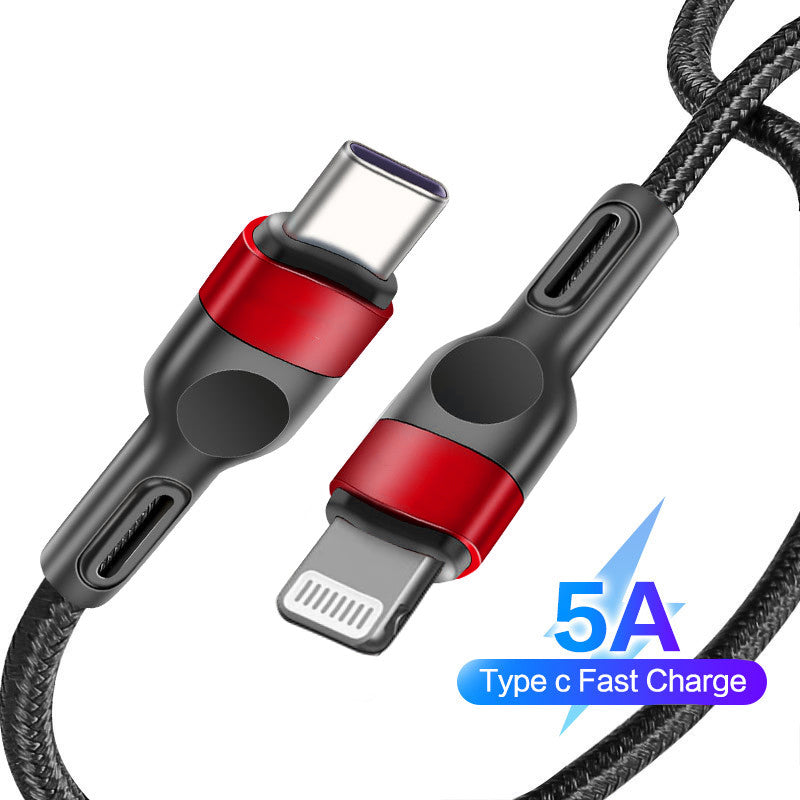 Lightning to Type-C Nylon Braided Charging Cable for iPhone 12/12 Pro/ 11 Series (3FT)