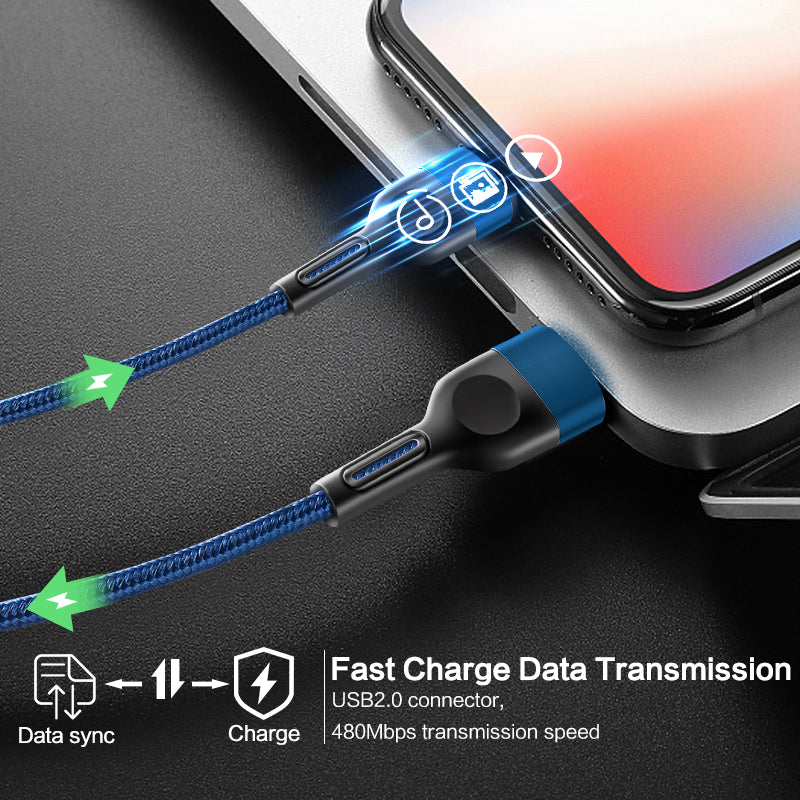 Lightning to Type-C Nylon Braided Charging Cable for iPhone 12/12 Pro/ 11 Series (3FT)