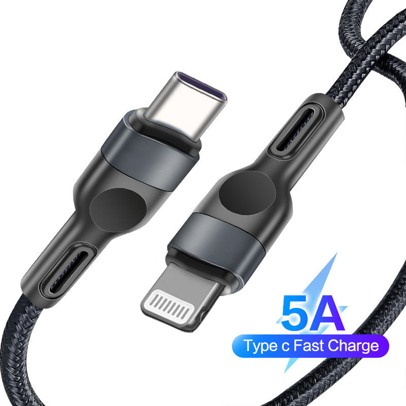 Lightning to Type-C Nylon Braided Charging Cable for iPhone 12/12 Pro/ 11 Series (3FT)