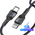 Lightning to Type-C Nylon Braided Charging Cable for iPhone 12/12 Pro/ 11 Series (3FT)