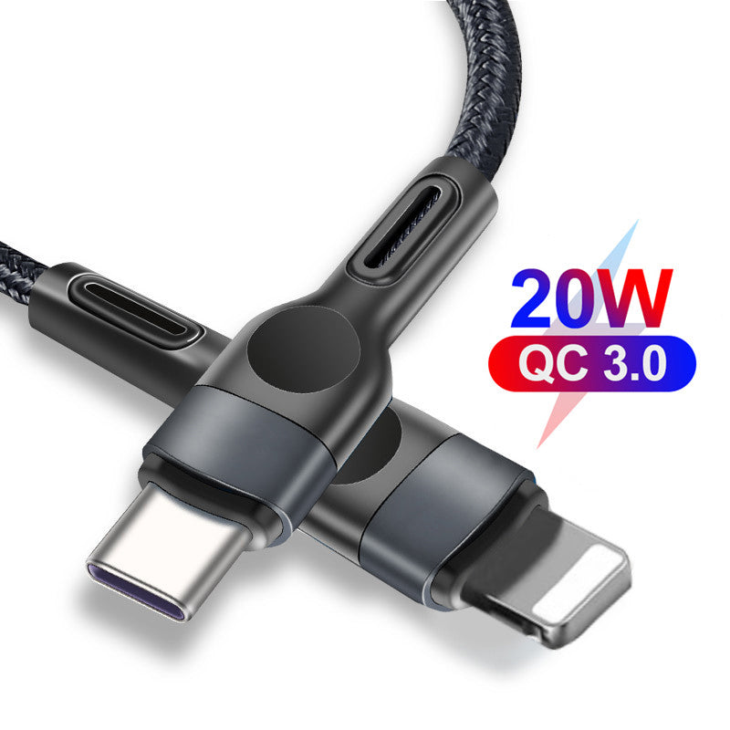 Lightning to Type-C Nylon Braided Charging Cable for iPhone 12/12 Pro/ 11 Series (3FT)