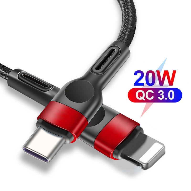 Lightning to Type-C Nylon Braided Charging Cable for iPhone 12/12 Pro/ 11 Series (3FT)