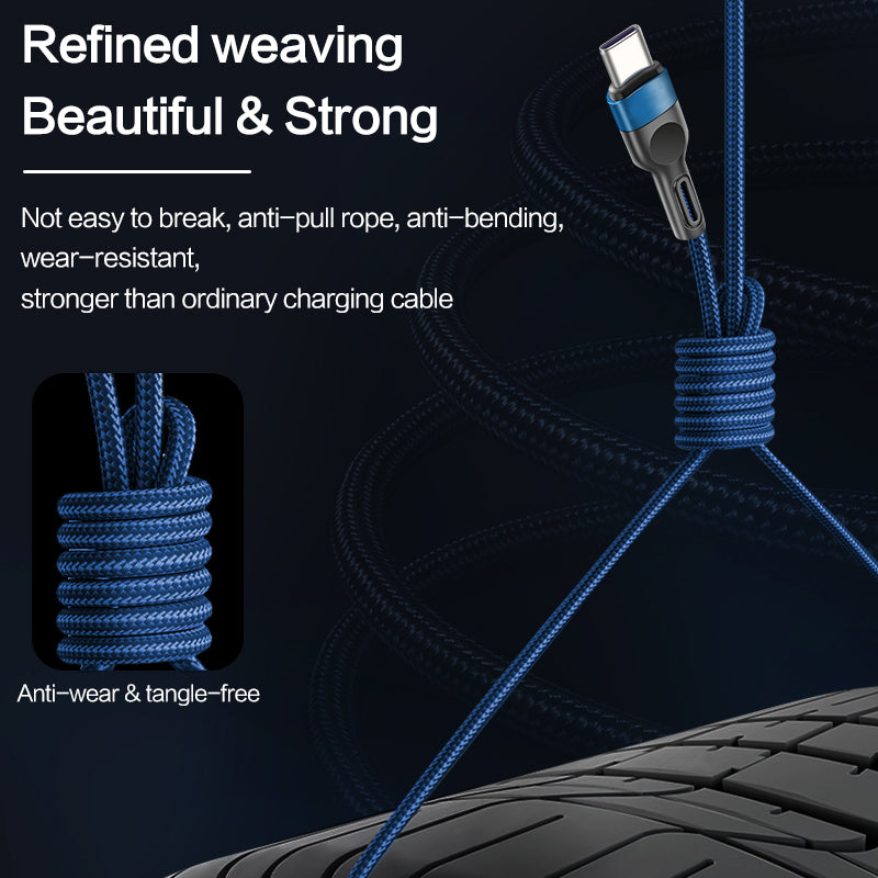 Lightning to Type-C Nylon Braided Charging Cable for iPhone 12/12 Pro/ 11 Series (3FT)
