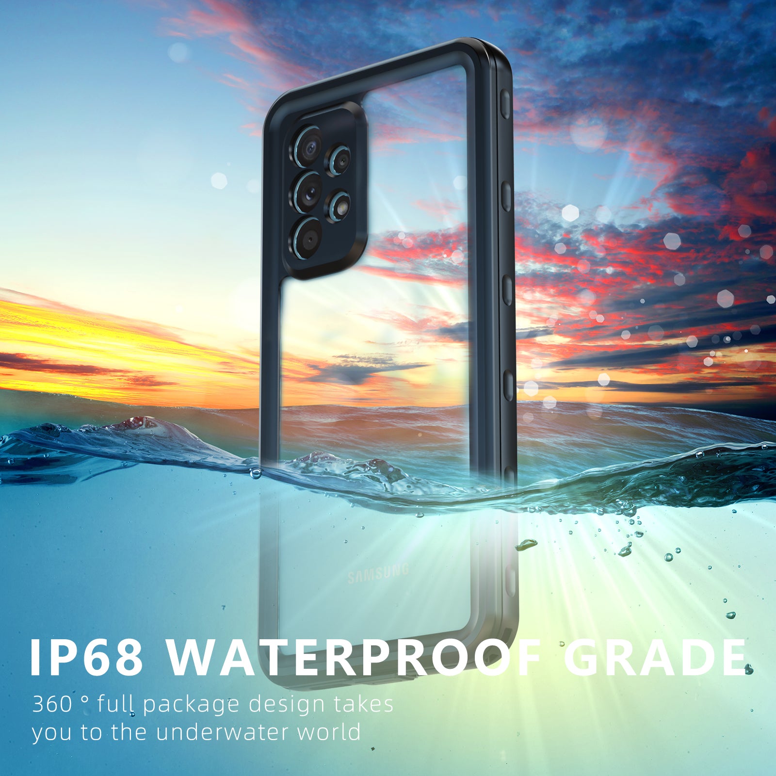 Waterproof case for Samsung Galaxy A53-Black