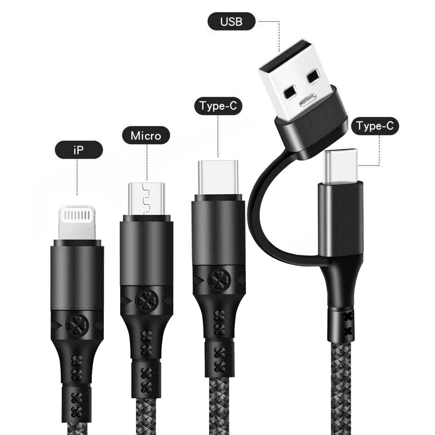 PD fast charging 5-in-1 data cable 2-in-3 charging cable