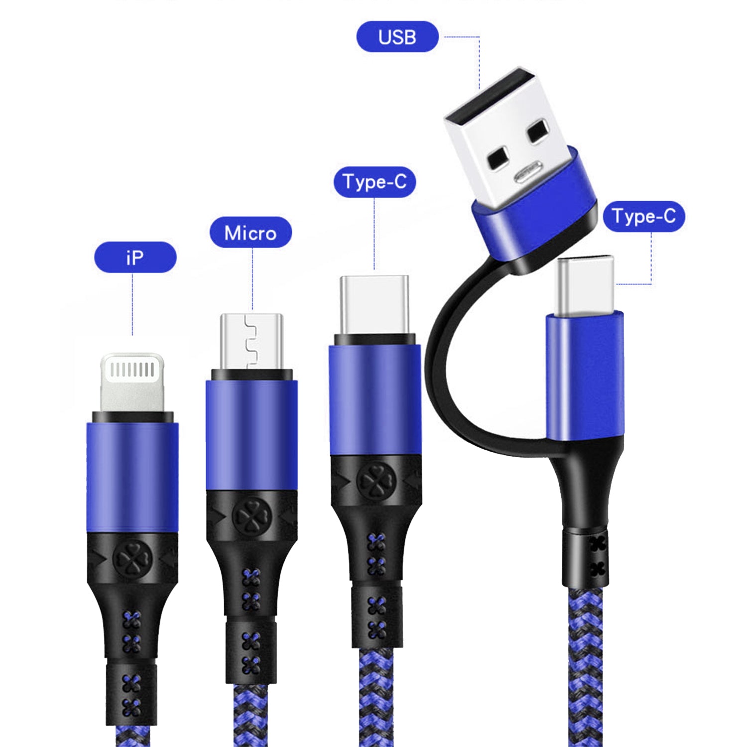 PD fast charging 5-in-1 data cable 2-in-3 charging cable