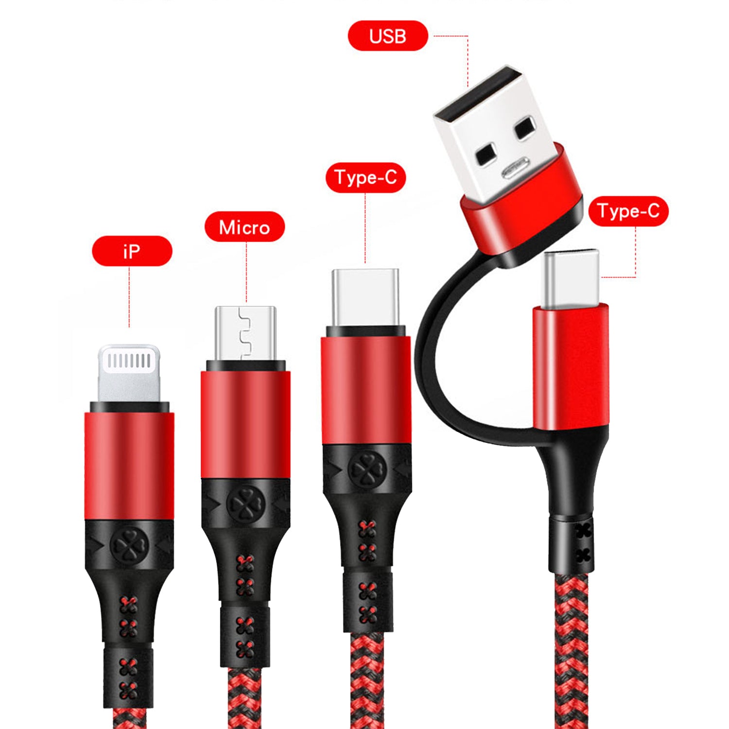 PD fast charging 5-in-1 data cable 2-in-3 charging cable
